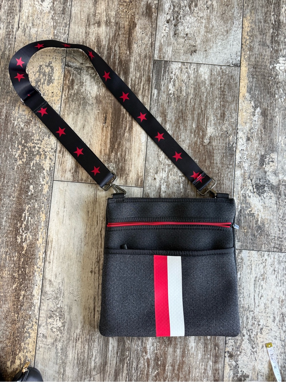 2 for $30 sale: Haute shore neoprene red white black Peyton crossbody purse